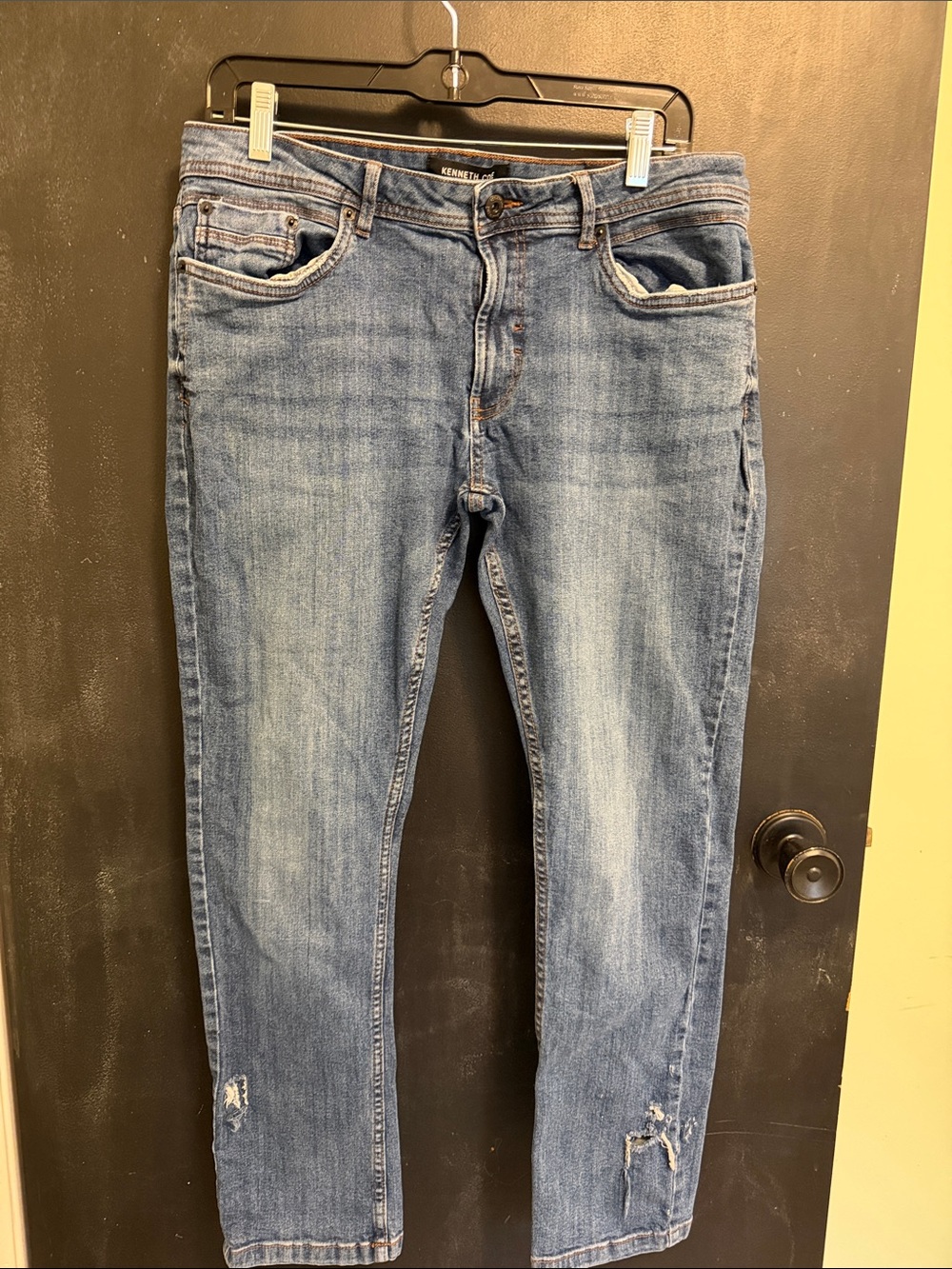Kenneth Cole Slim Light Blue Distressed Men’s Jeans